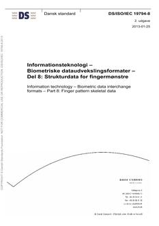 DANSK DS/ISO/IEC 19794-8