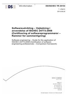 DANSK DS/ISO/IEC TR 29154