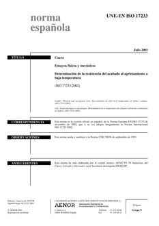 AENOR UNE-EN ISO 17233