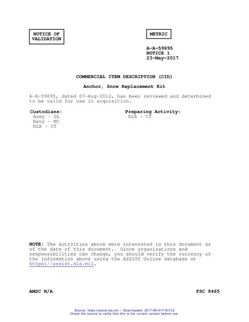 CID A-A-59895 Notice 1 - Validation 1