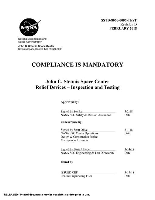 NASA SSTD-8070-0097-TEST Rev. D