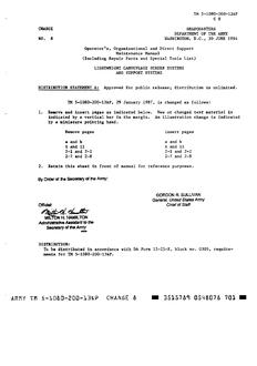 ARMY ARMY TM 5-1080-200-13&P CHANGE 8