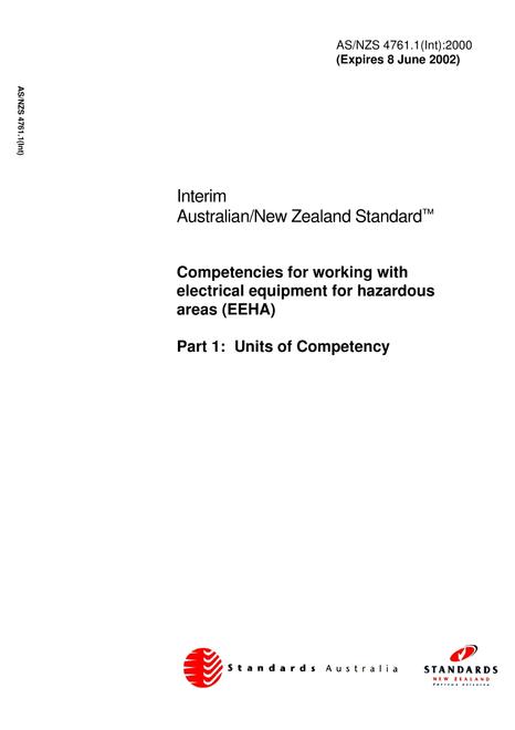 AS/NZS 4761.1(INT):2000