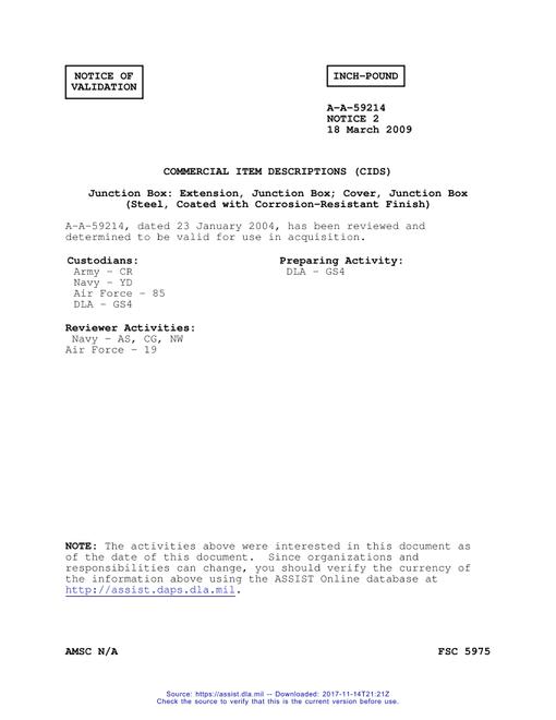 CID A-A-59214 Notice 2 - Validation 2