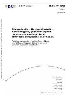 DANSK DS/CEN/TR 15738