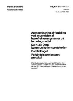 DANSK DS/EN 61334-4-33