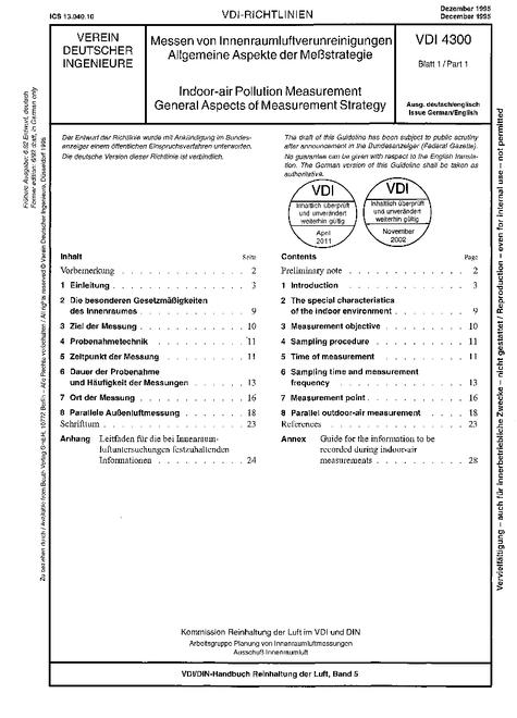 VDI VDI 4300 BLATT 1