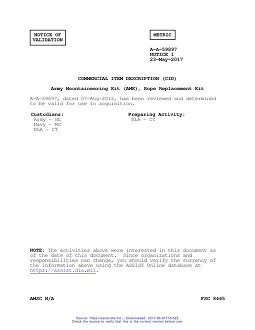 CID A-A-59897 Notice 1 - Validation 1