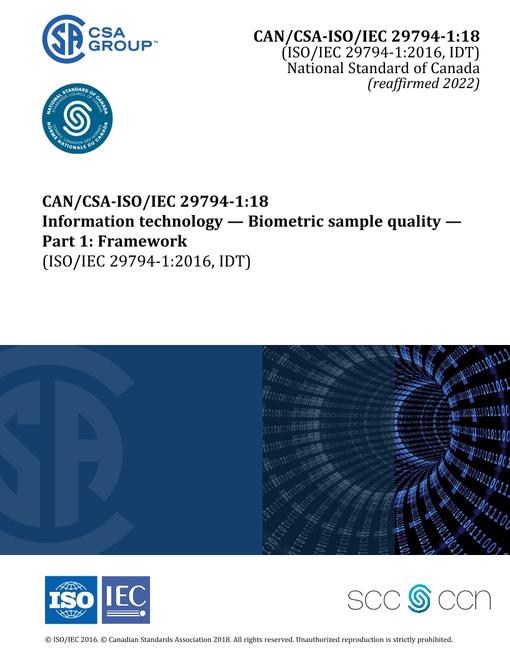 CAN/CSA-ISO/IEC 29794-1:18 (R2022)