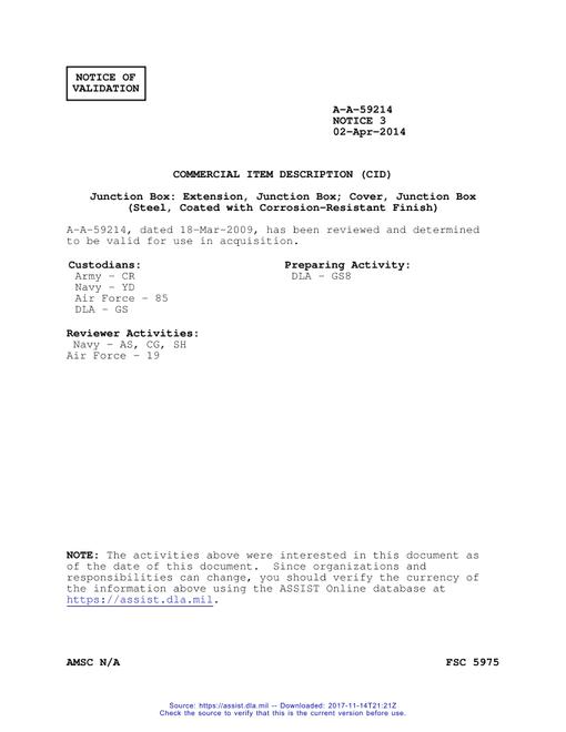 CID A-A-59214 Notice 3 - Validation 3