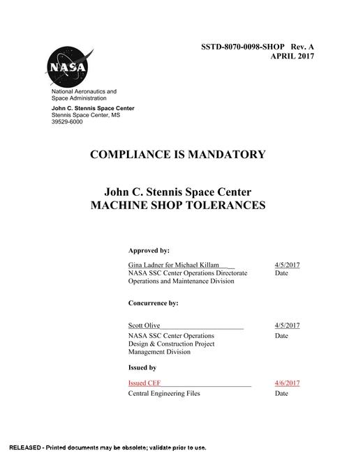 NASA SSTD-8070-0098-SHOP Rev. A