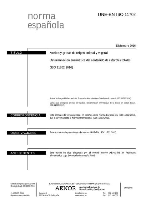 AENOR UNE-EN ISO 11702