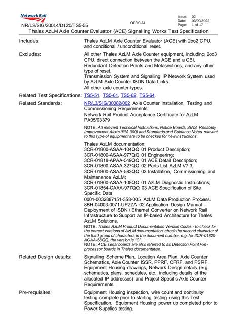 NR NR/L2/SIG/30014/D120/TS5-55 ISSUE 2