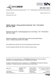 SNV SN EN ISO 148-1