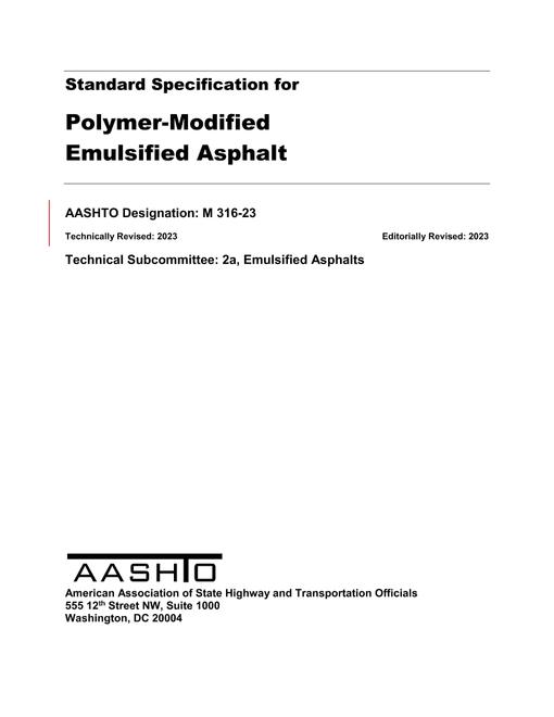 AASHTO M 316-23