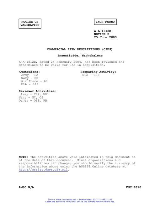 CID A-A-1812B Notice 2 - Validation 2