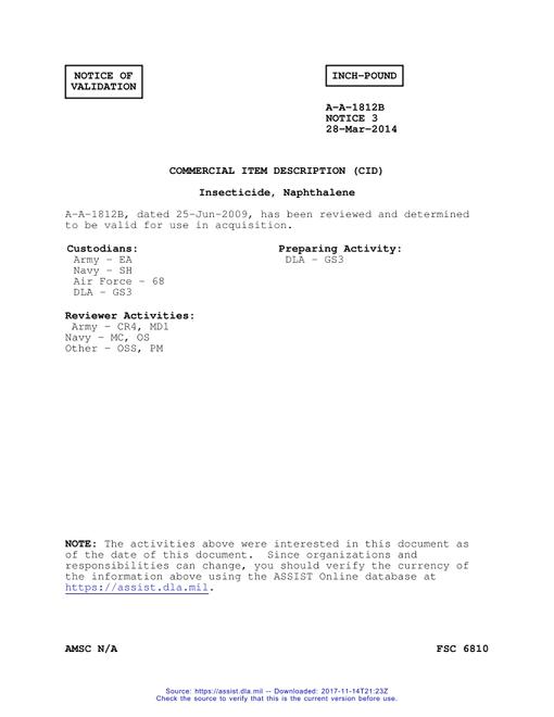 CID A-A-1812B Notice 3 - Validation 3