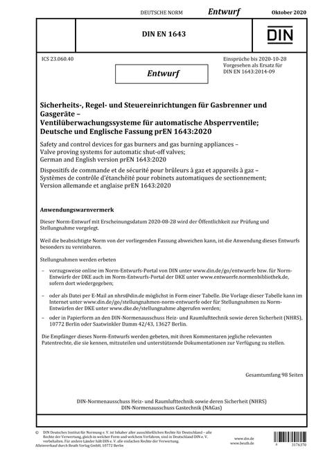 DIN EN 1643 - DRAFT