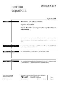 AENOR UNE-EN 847-2