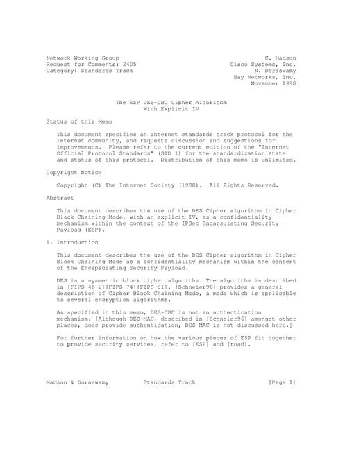 IETF RFC 2405