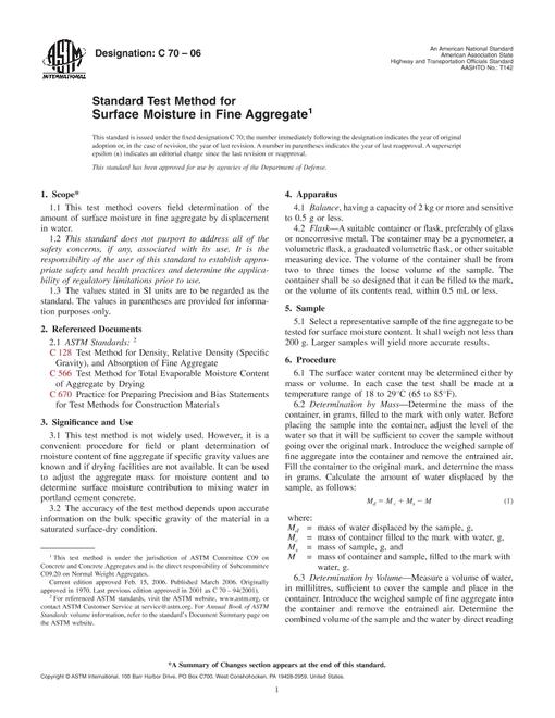 ASTM C70-06