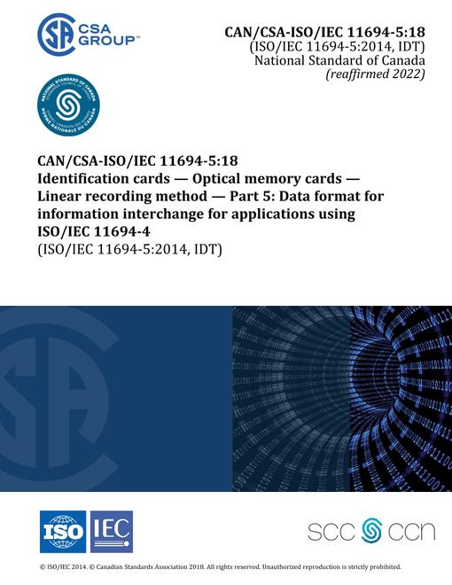 CAN/CSA-ISO/IEC 11694-5:18 (R2022)