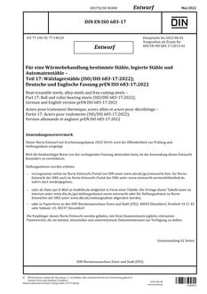 DIN EN ISO 683-17 - DRAFT