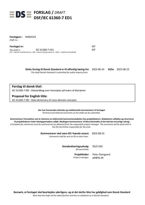 DANSK DSF/IEC 61360-7 ED1