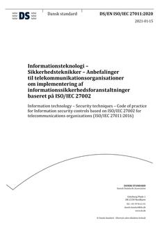 DANSK DS/EN ISO/IEC 27011