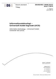 DANSK DS/ISO/IEC 10646/AMD 1