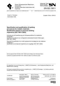 SNV SN EN ISO 15611