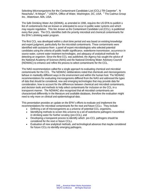 AWWA WQTC62594