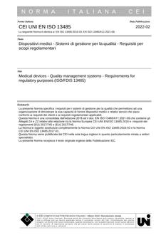 CEI UNI EN ISO 13485