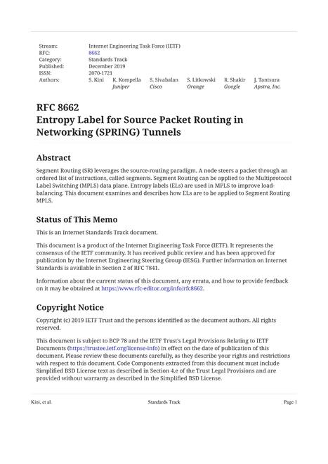 IETF RFC 8662