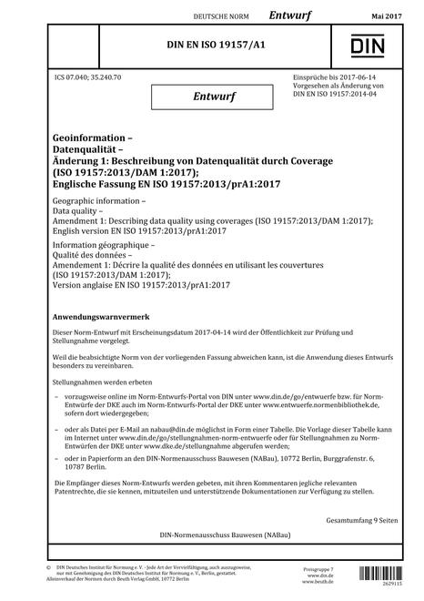 DIN EN ISO 19157/A1 - DRAFT