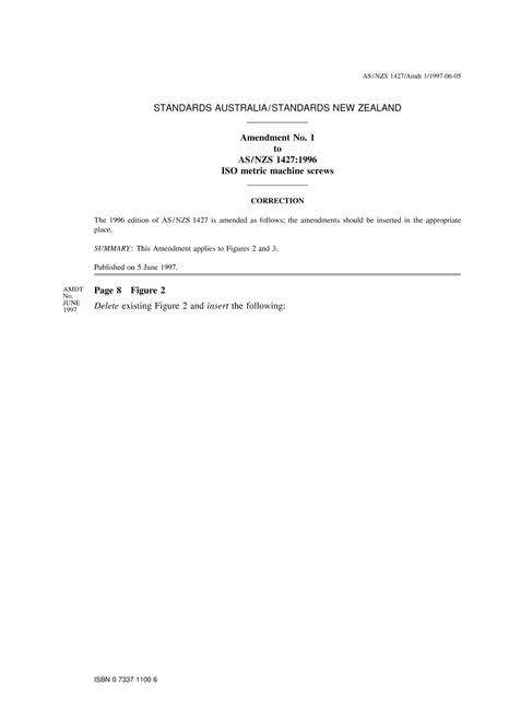 AS/NZS 1427:1996 AMDT 1