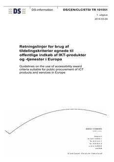 DANSK DS/CEN/CLC/ETSI TR 101551