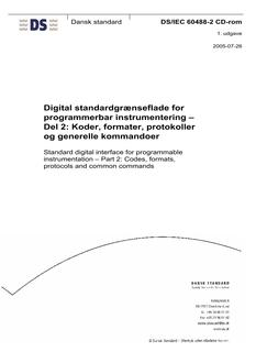 DANSK DS/IEC 60488-2 CD-ROM