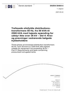 DANSK DS/EN 50464-4