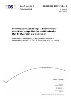 DANSK DS/ISO/IEC 27034-1