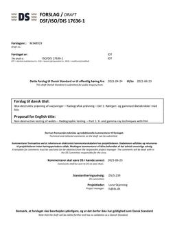 DANSK DSF/ISO/DIS 17636-1