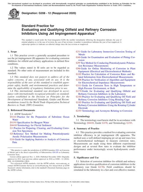 ASTM G208-12(2020)