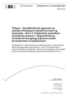 DANSK DS/CISPR TR 16-4-4/AMD2