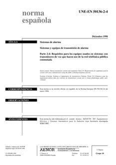 AENOR UNE-EN 50136-2-4