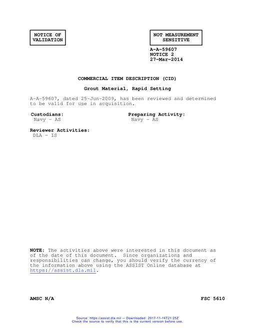 CID A-A-59607 Notice 2 - Validation 2