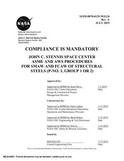 NASA SSTD-8070-0135-WELD Rev. A