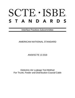 SCTE 13 2018