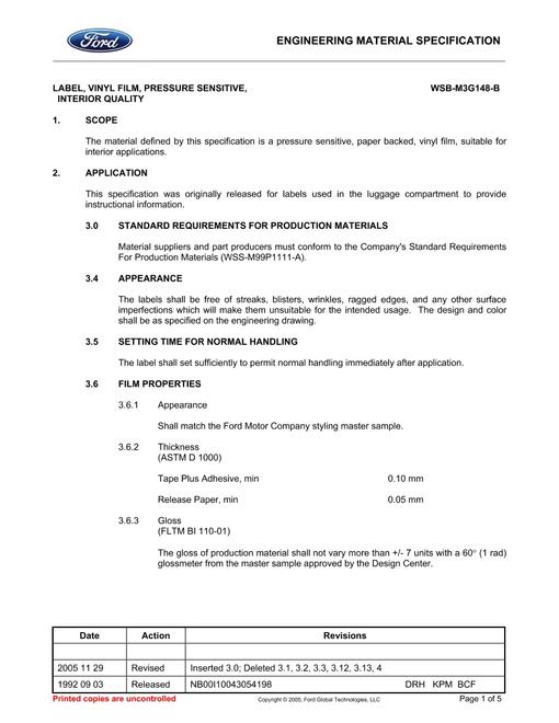 FORD WSB-M3G148-B