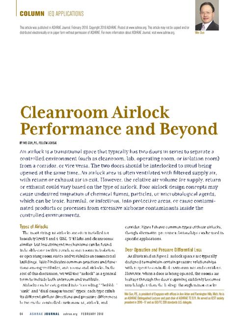 Cleanroom Airlock Performance and Beyond