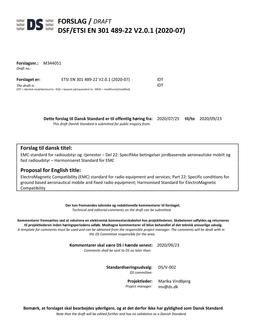 DANSK DSF/ETSI EN 301 489-22 V2.0.1 (2020-07)